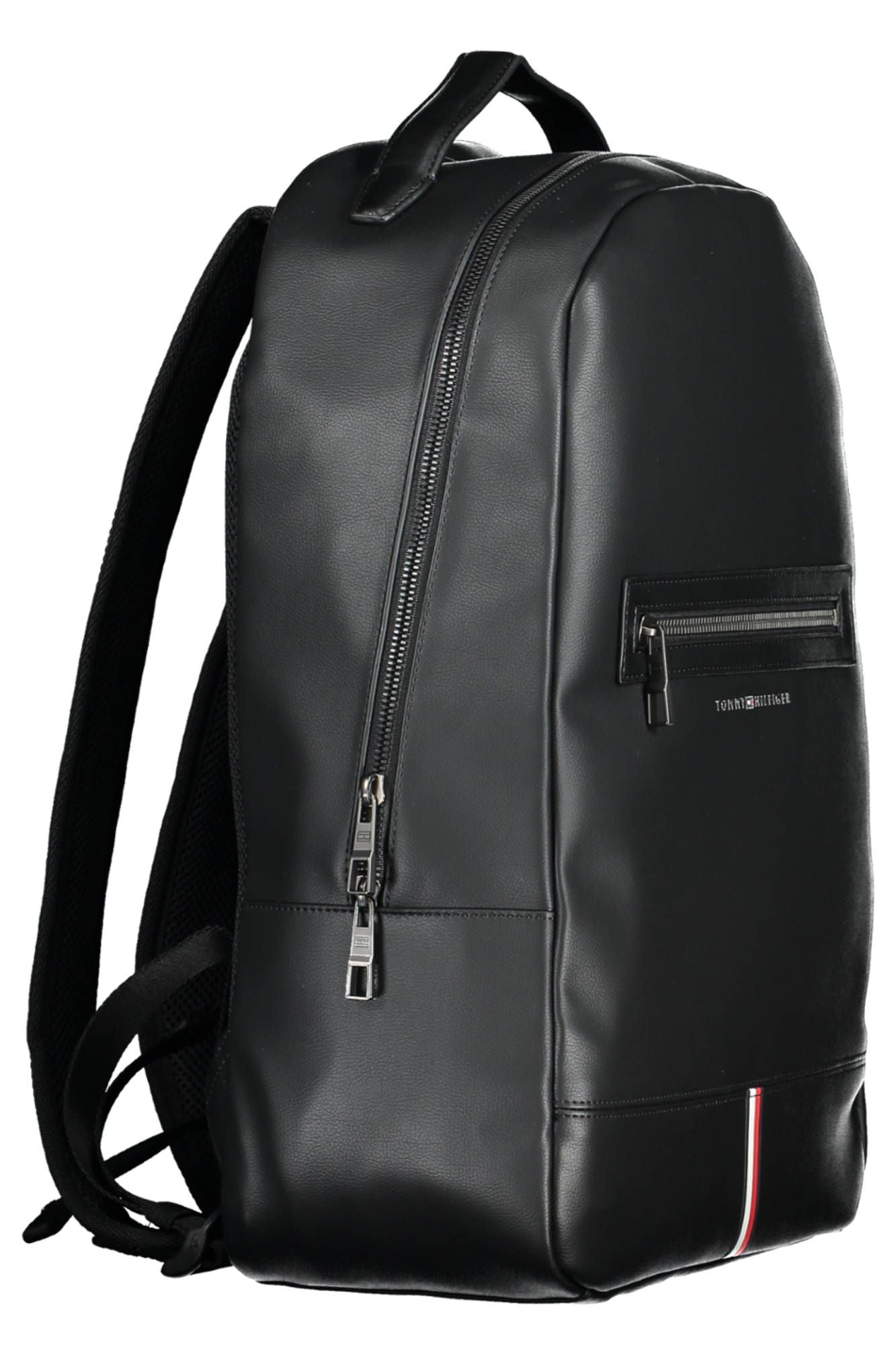 Tommy Hilfiger Black Polyurethane Men Backpack