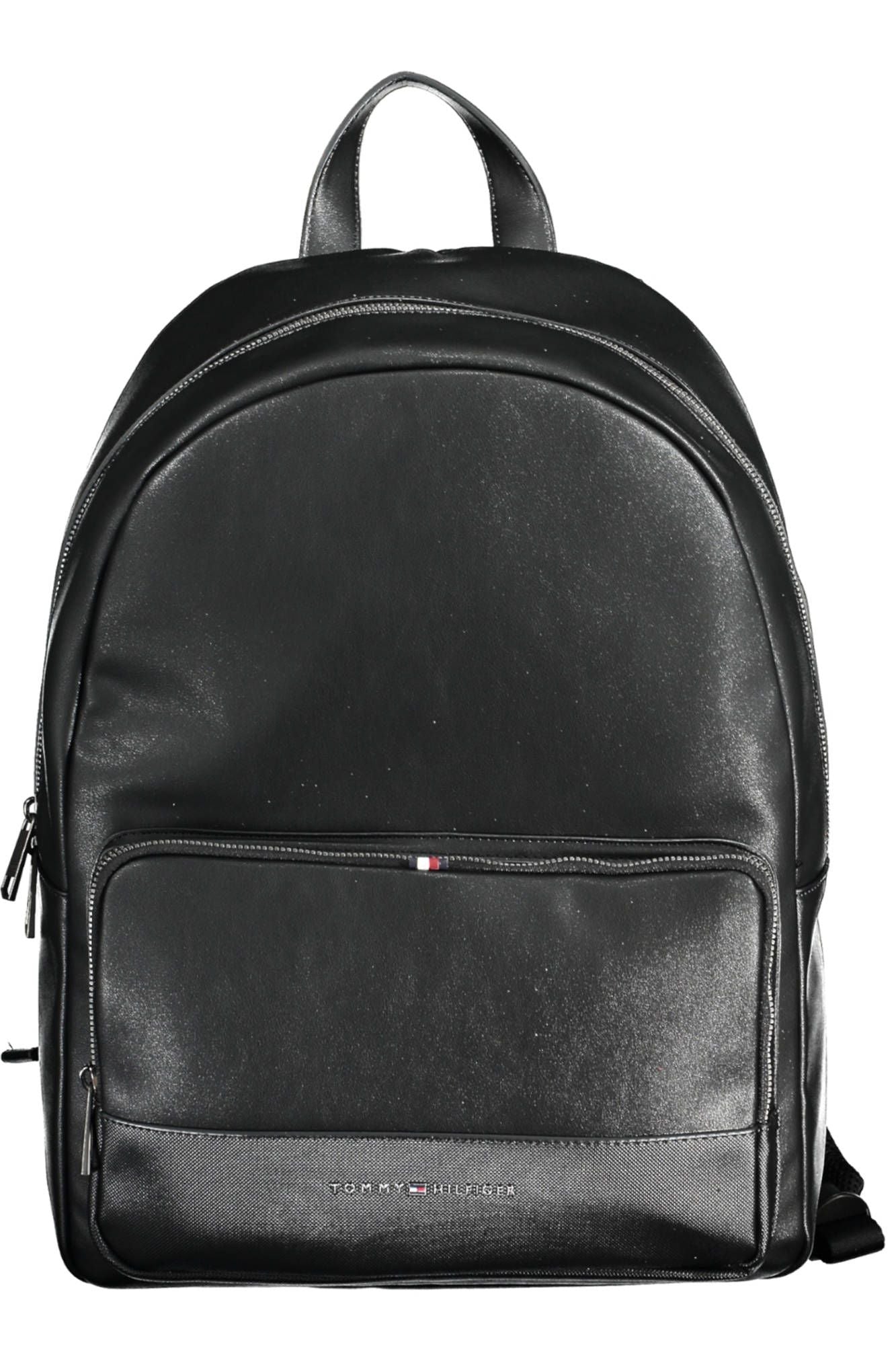 Tommy Hilfiger Black Polyurethane Men Backpack