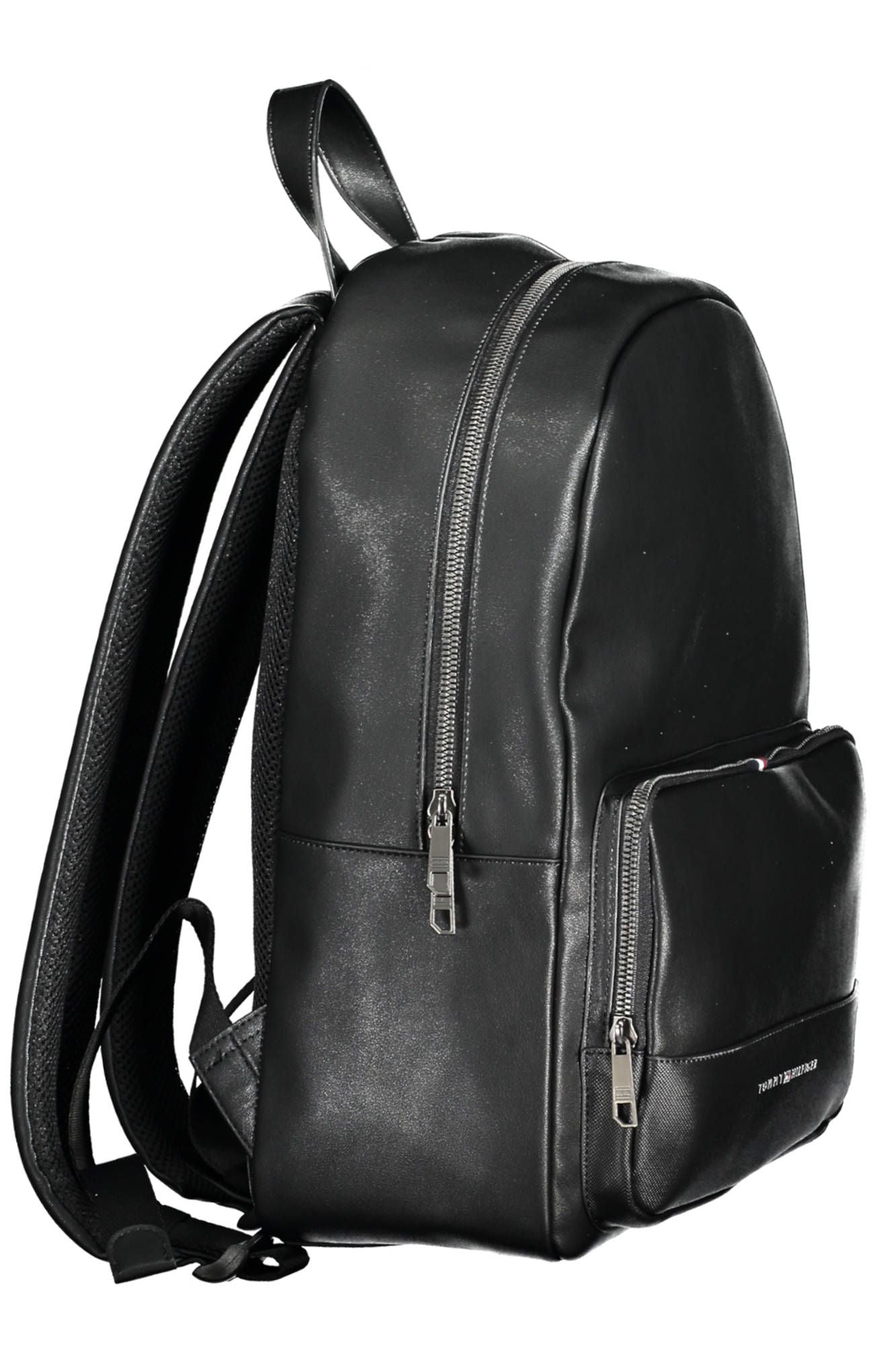 Tommy Hilfiger Black Polyurethane Men Backpack