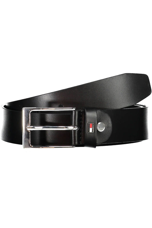 Tommy Hilfiger Black Leather Men Belt