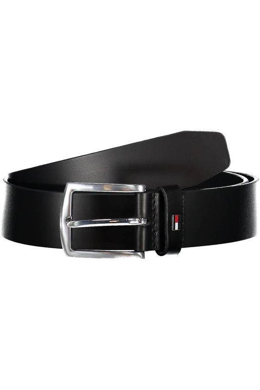 Tommy Hilfiger Black Leather Men Belt