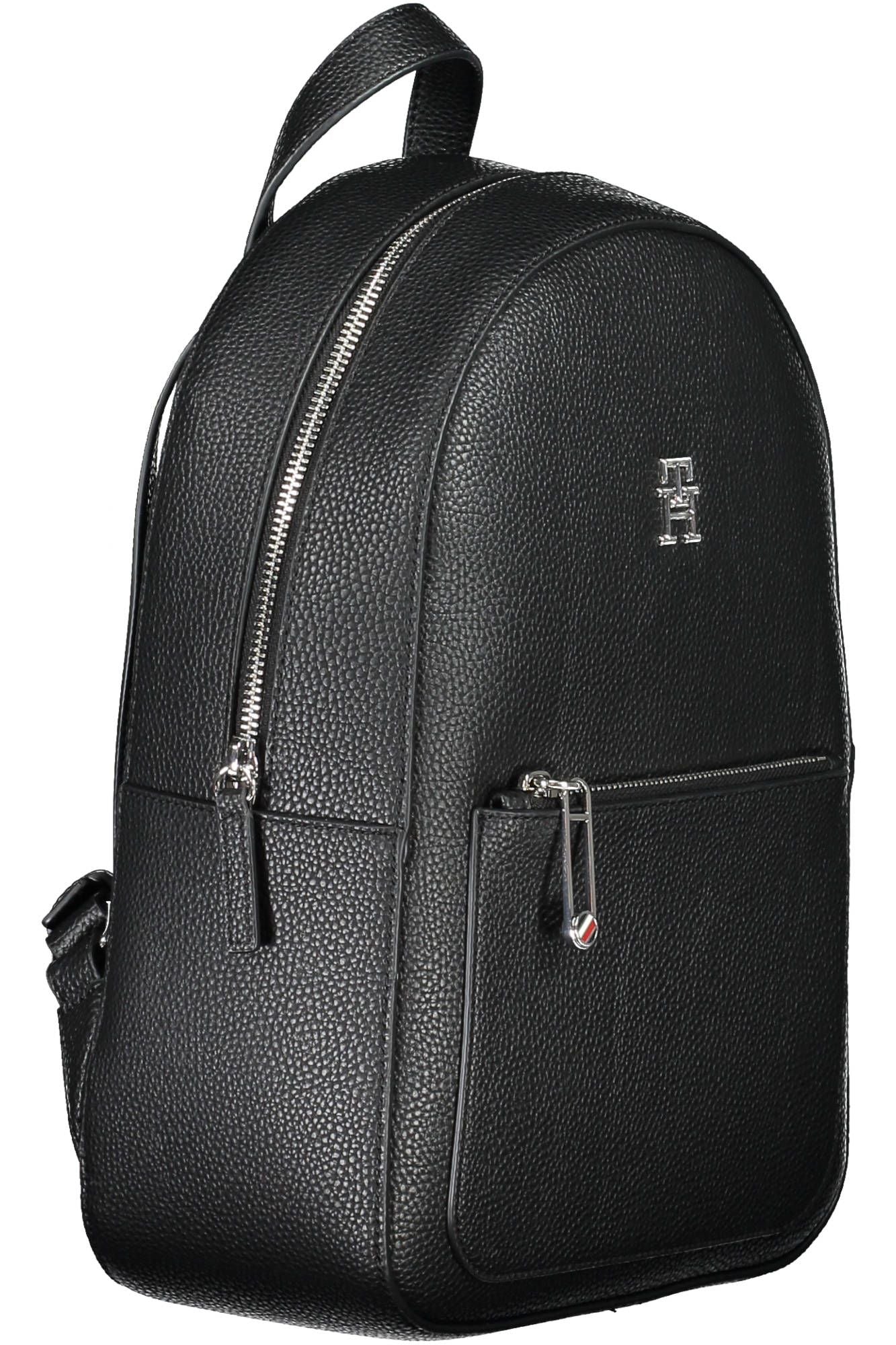 Tommy Hilfiger Black Polyurethane Women Backpack