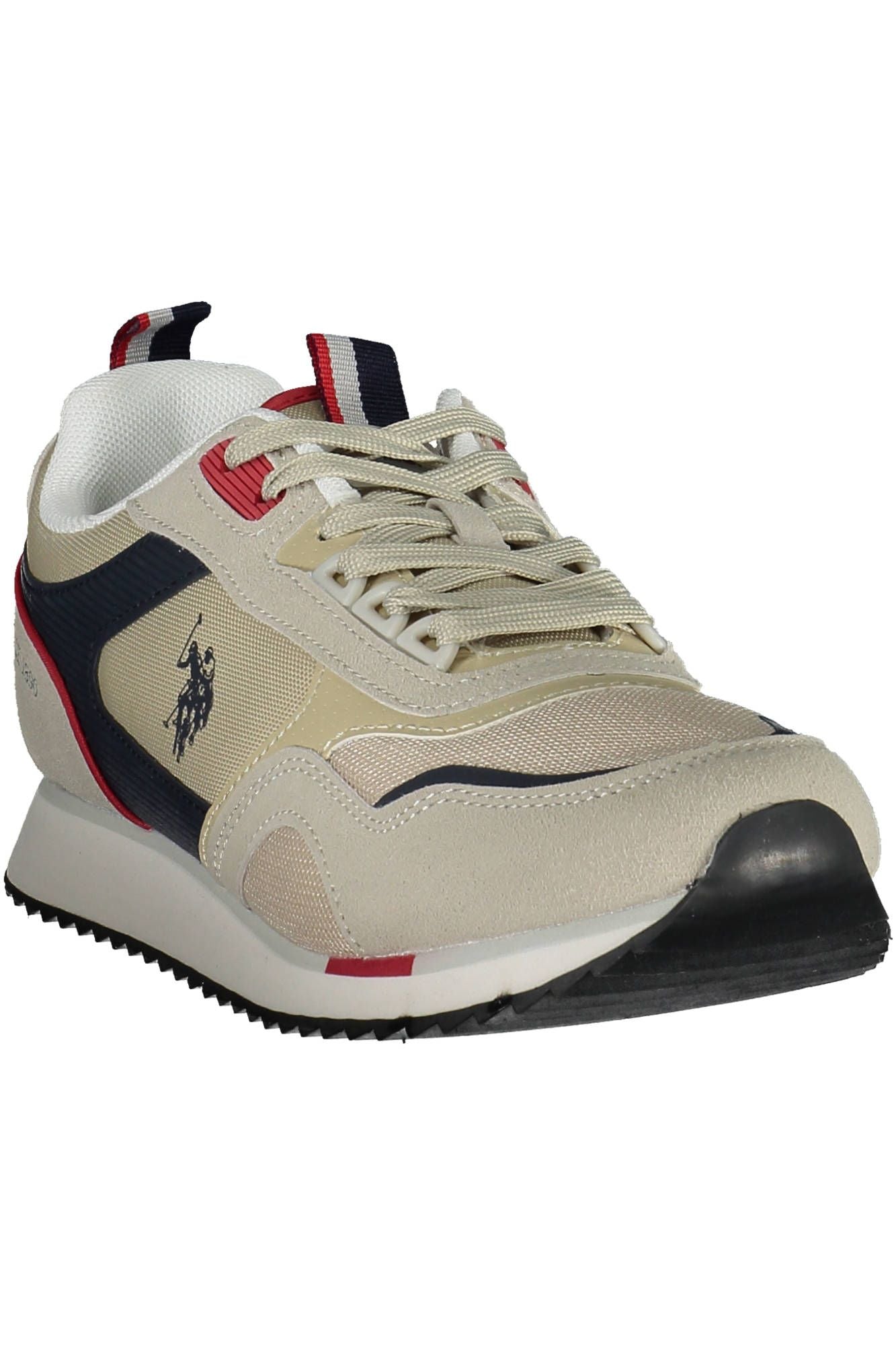 U.S. POLO ASSN. Beige Lace-Up Sneakers with Logo Detailing