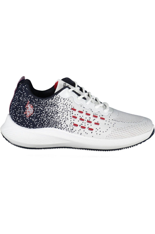 U.S. POLO ASSN. Chic White Lace-Up Sneakers with Logo Detail