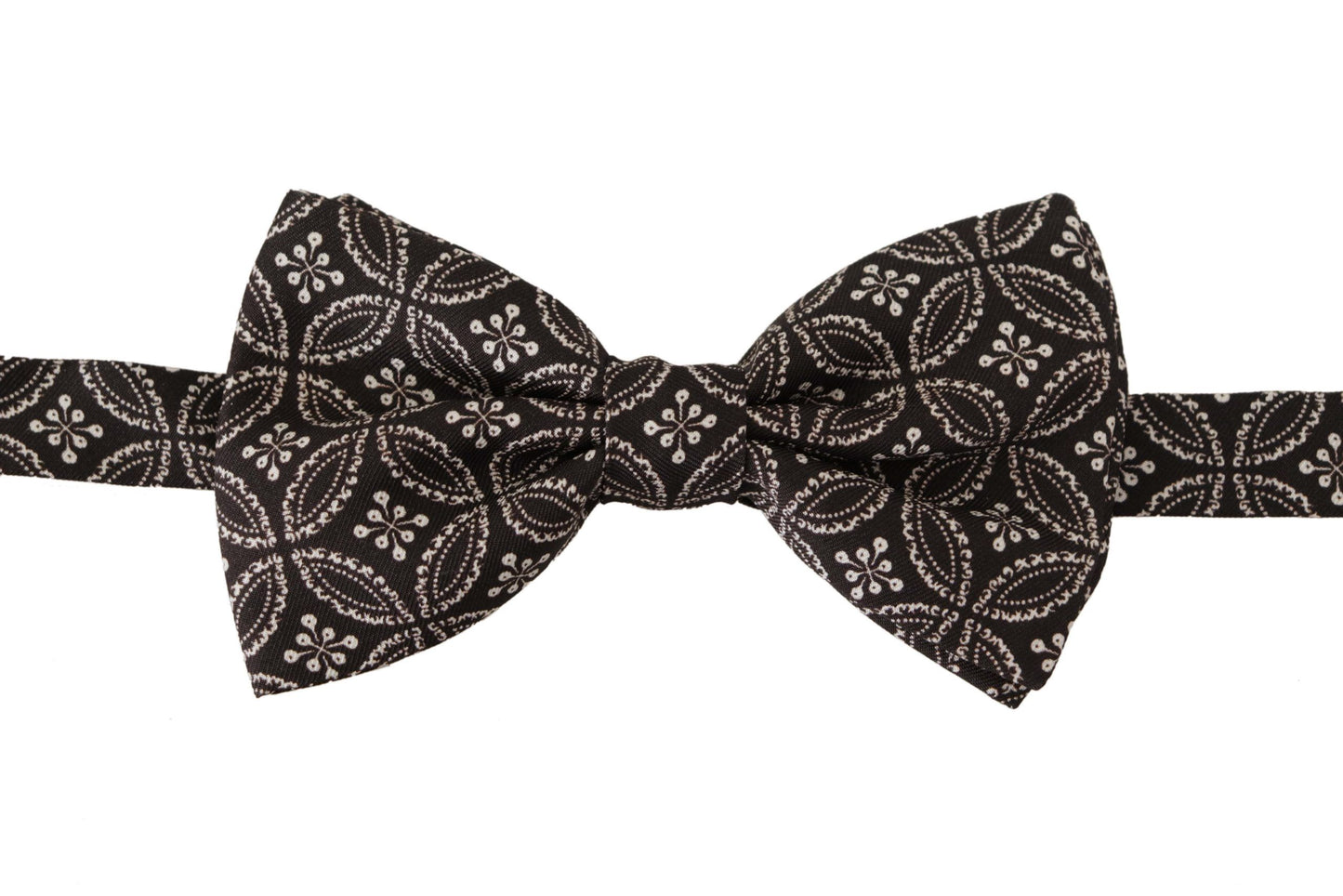 Dolce & Gabbana Elegant Black and White Silk Bow Tie