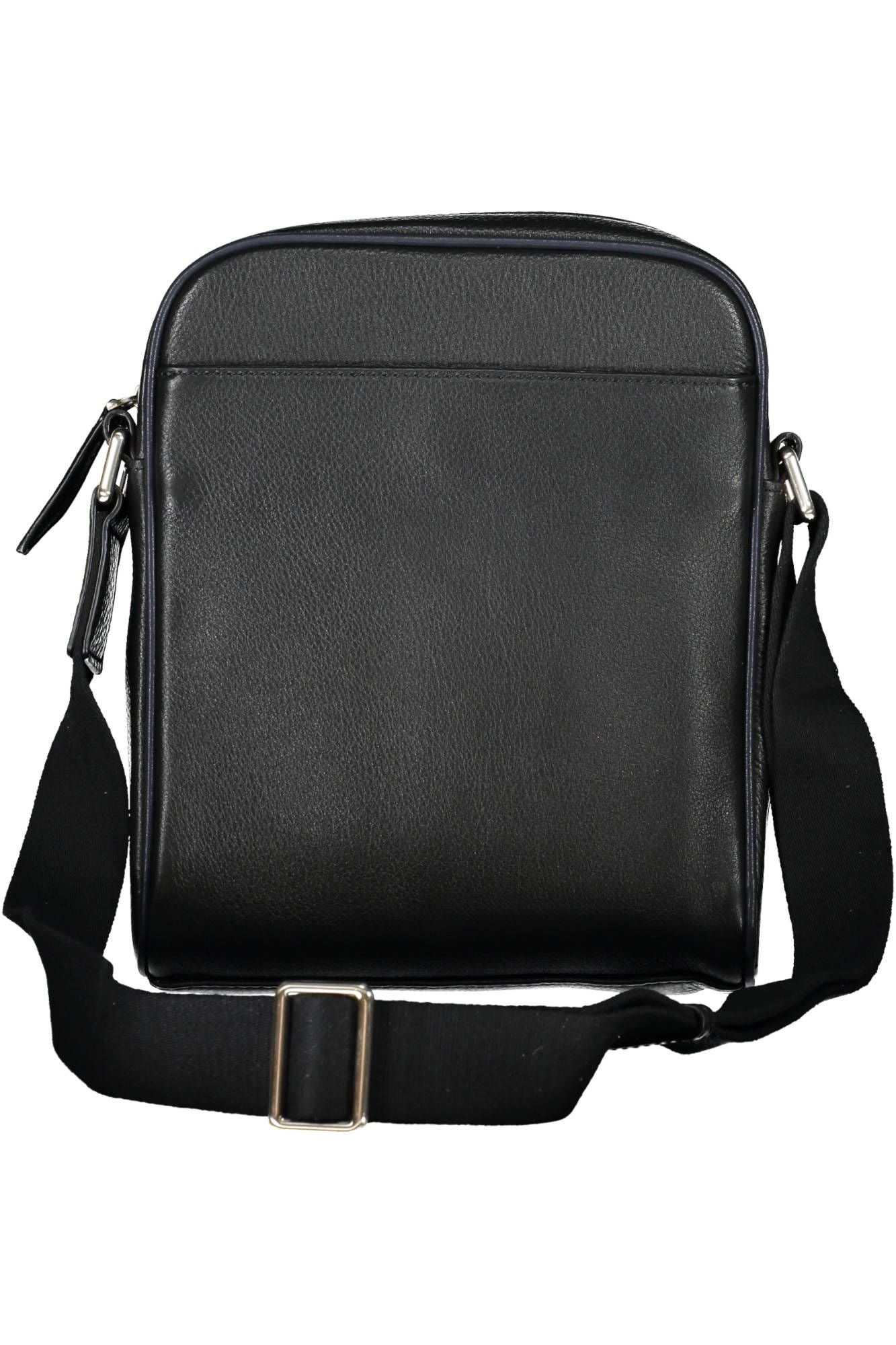 La Martina Black Leather Men Shoulder Bag