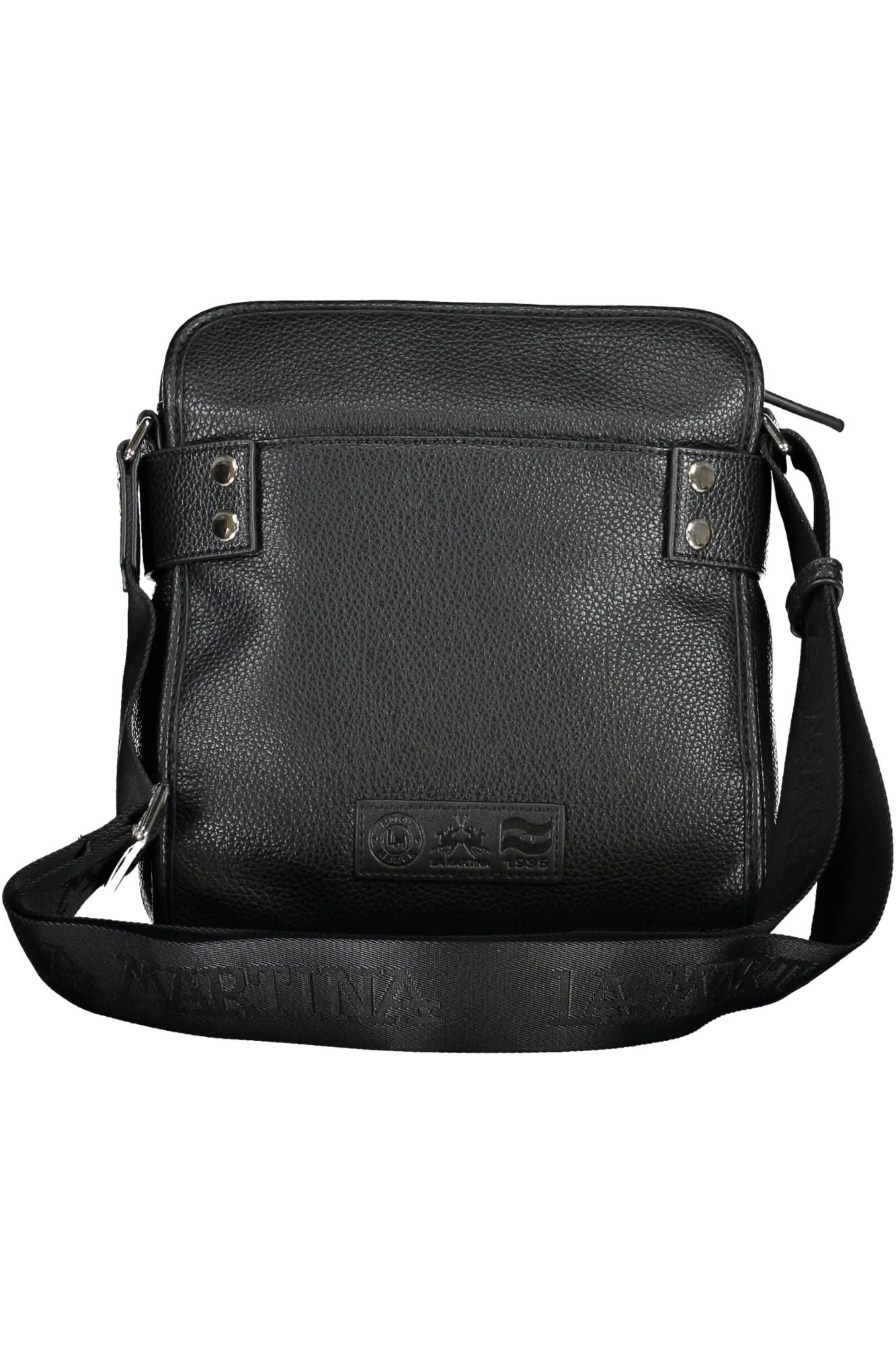 La Martina Black Polyurethane Men Shoulder Bag