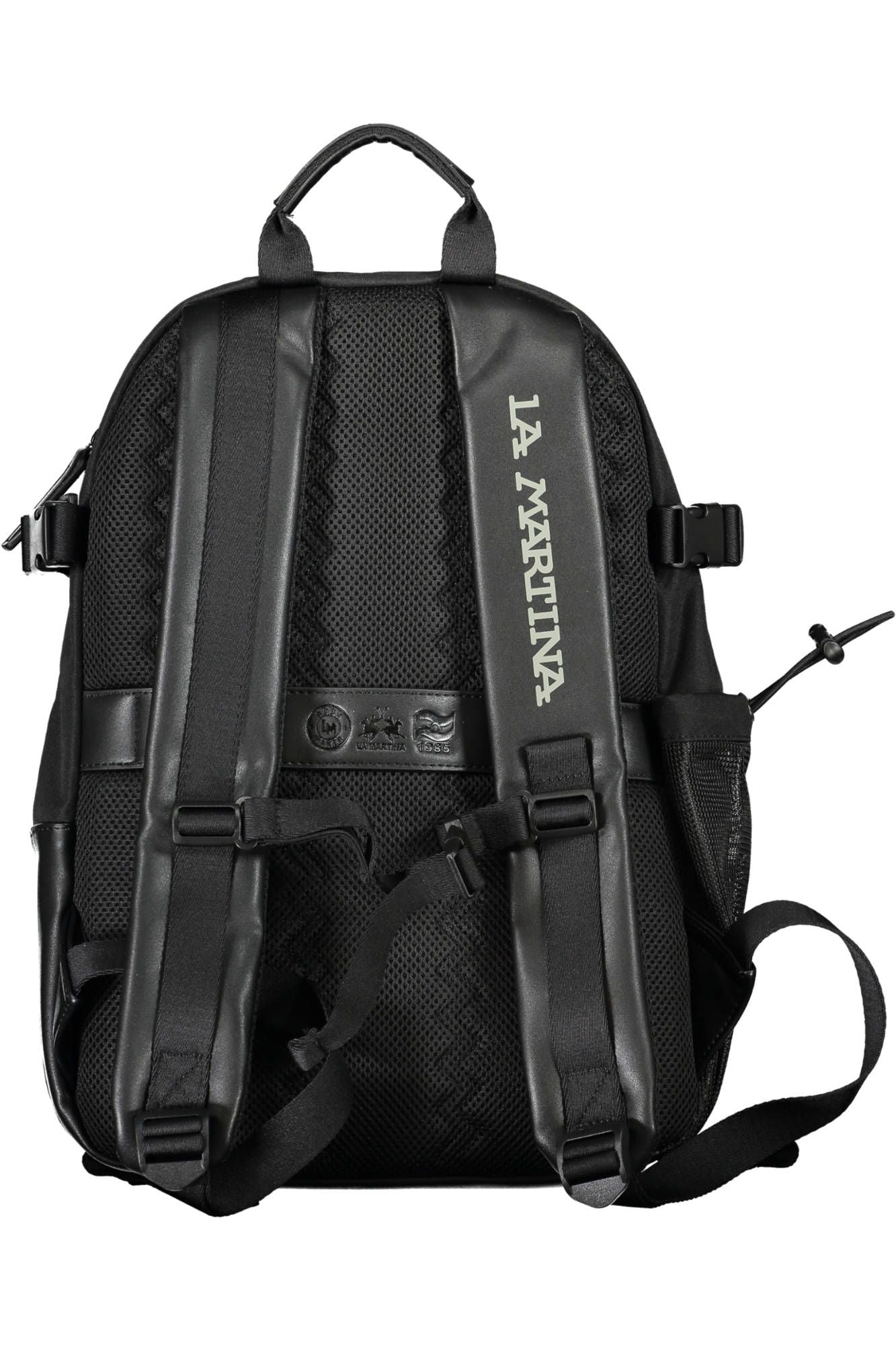 La Martina Black Polyester Men Backpack