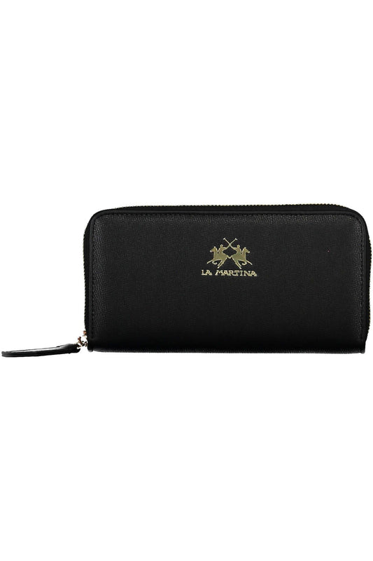 La Martina Black Polyurethane Women Wallet