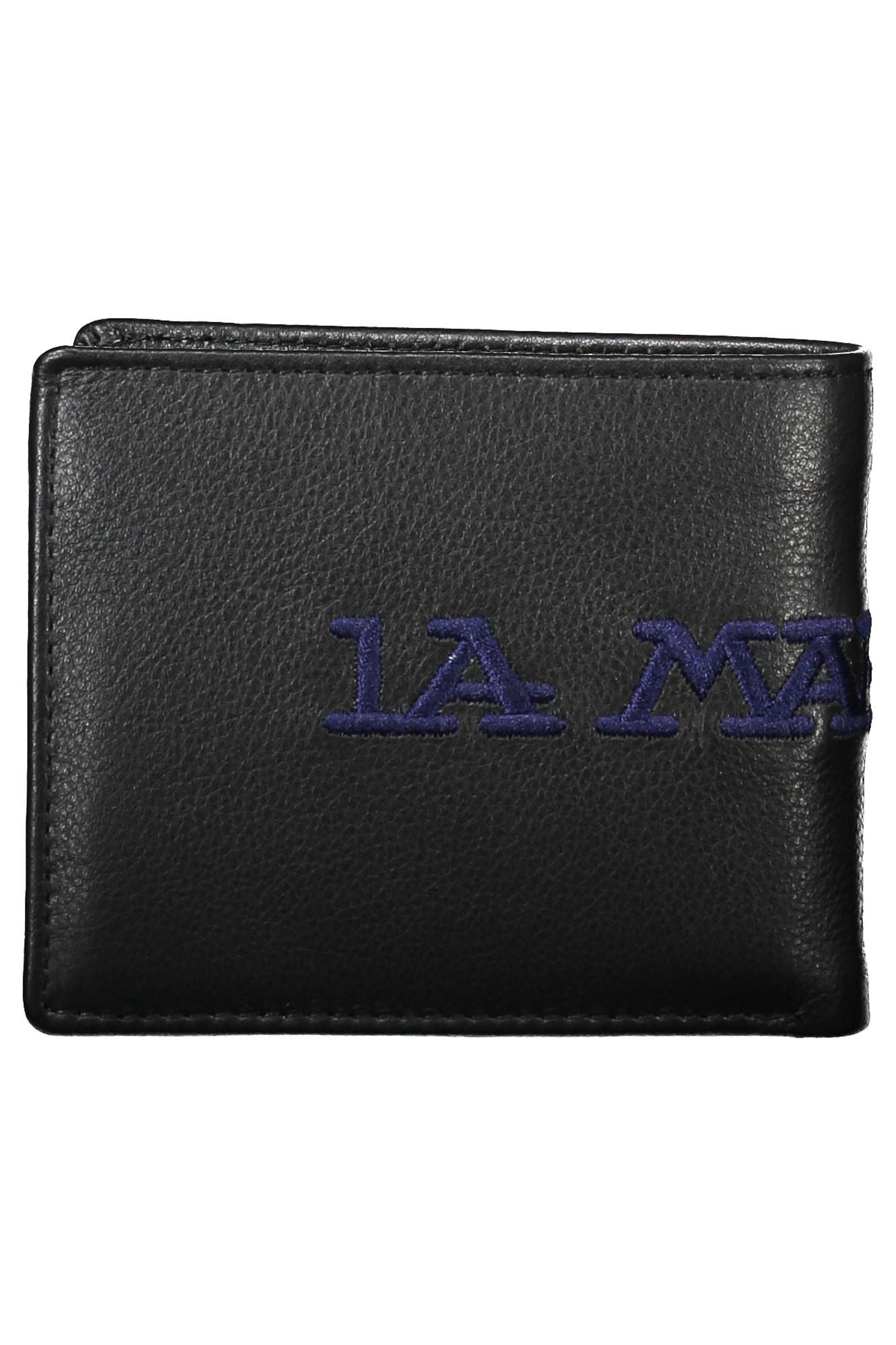 La Martina Black Leather Men Wallet