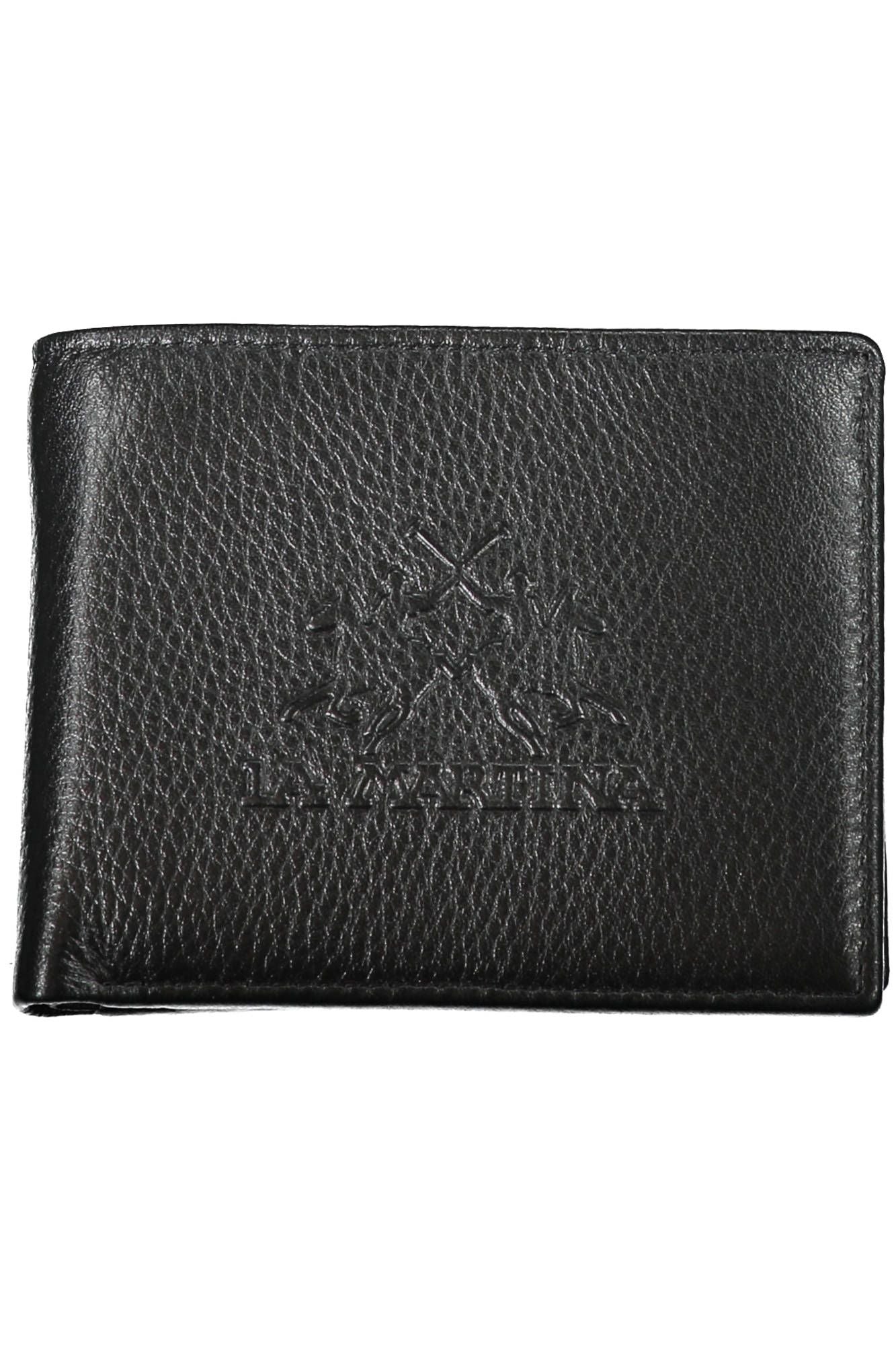 La Martina Black Leather Men Wallet