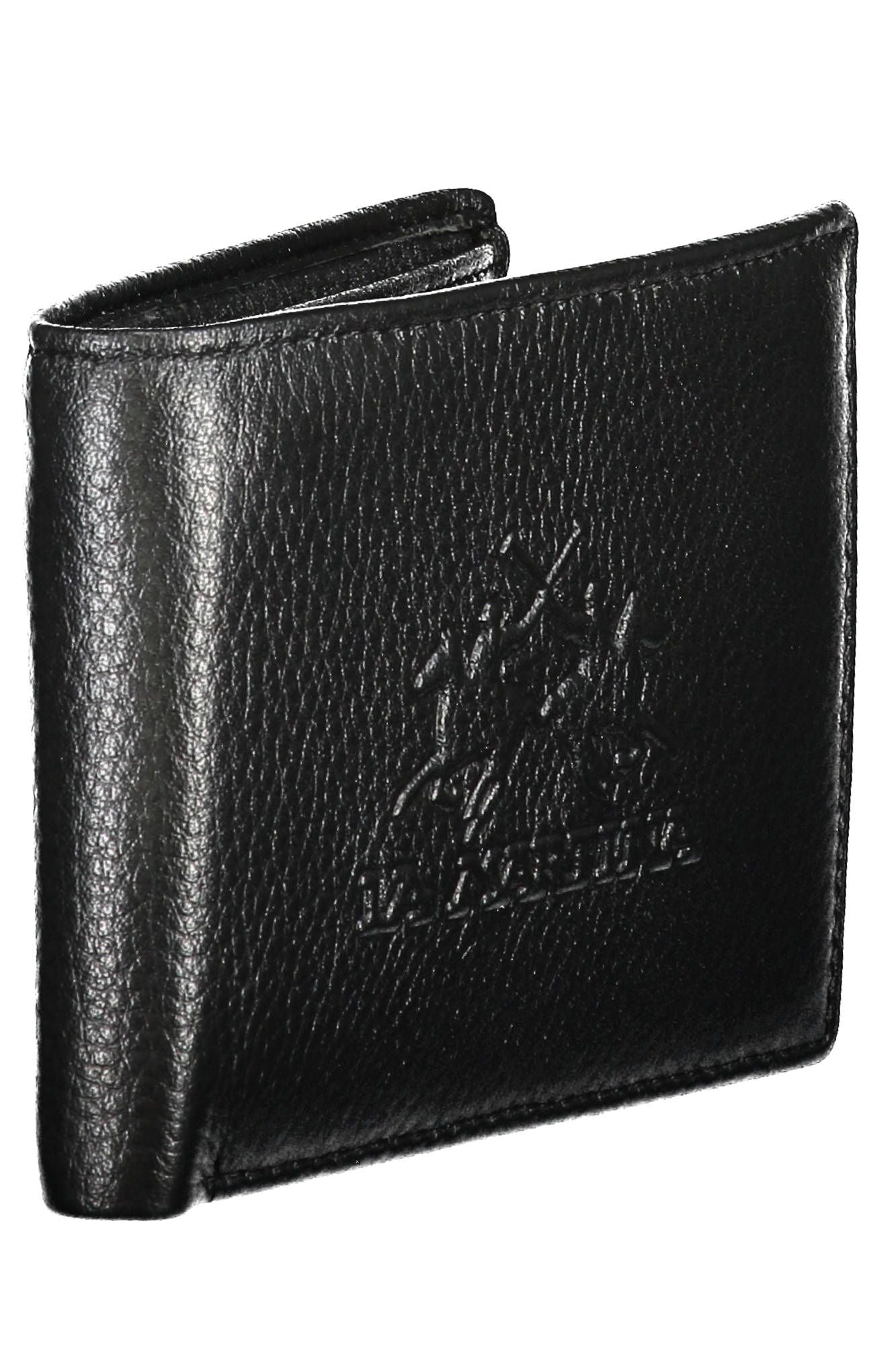 La Martina Black Leather Men Wallet