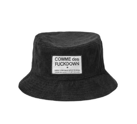 Comme Des Fuckdown Unisex Corduroy Bucket Hat in Black