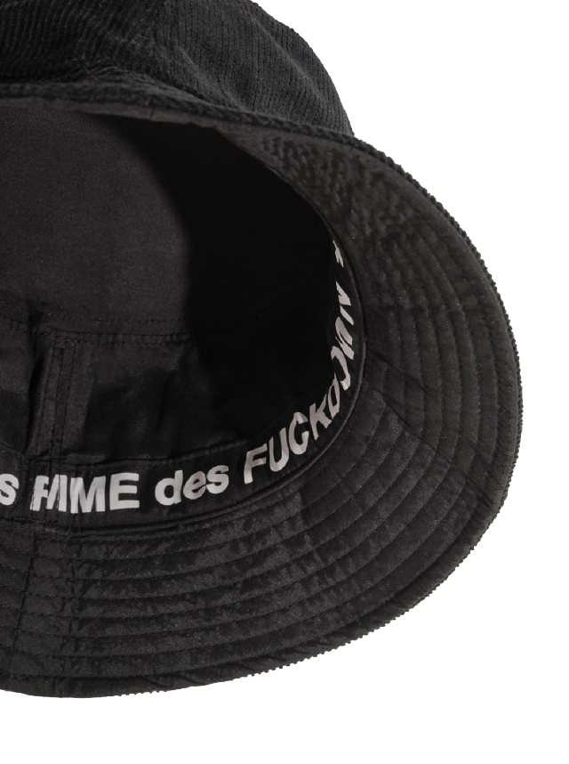 Comme Des Fuckdown Unisex Corduroy Bucket Hat in Black