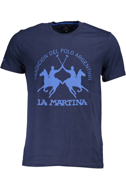 La Martina Blue Cotton Men T-Shirt