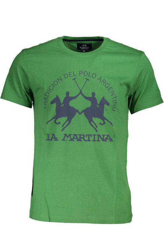 La Martina Green Cotton Men T-Shirt