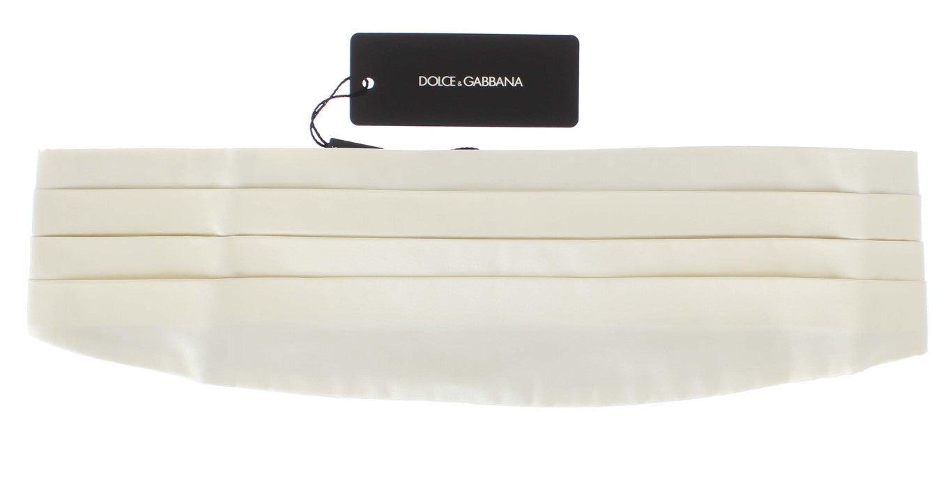 Dolce & Gabbana Elegant White Silk Cummerbund