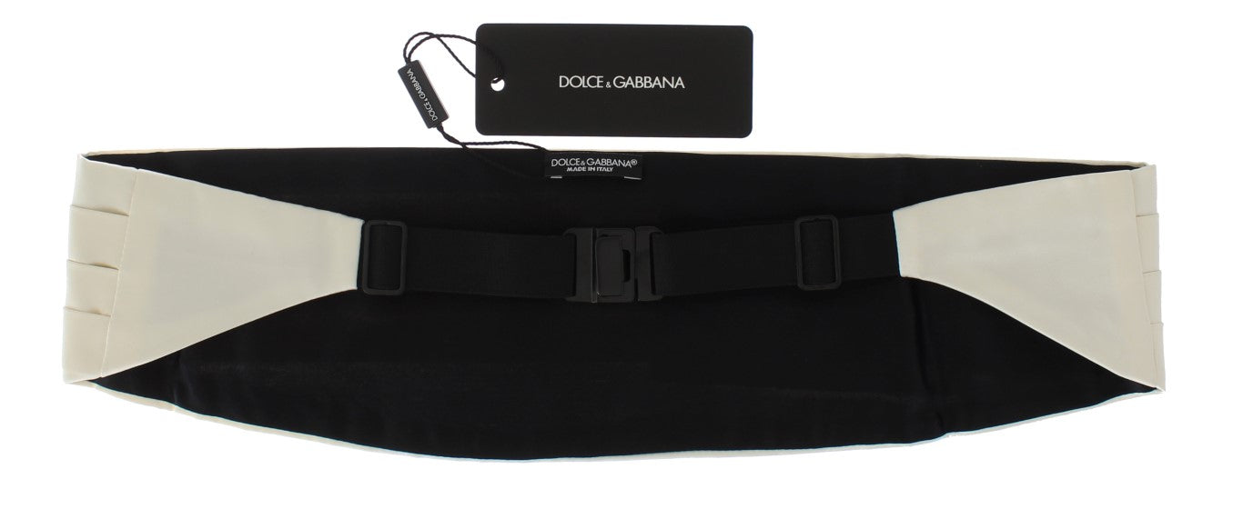 Dolce & Gabbana Elegant White Silk Cummerbund