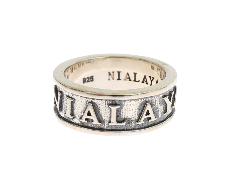 Nialaya Elegant Sterling Silver Men's Statement Ring