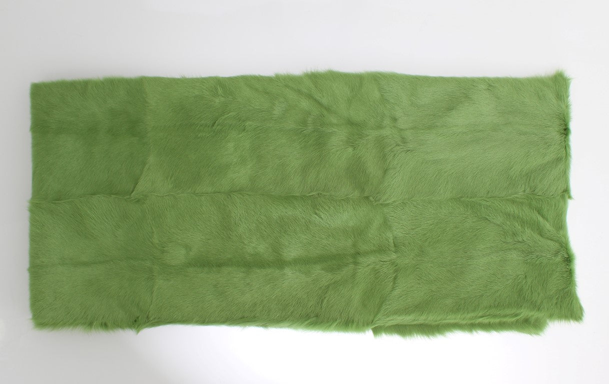 Dolce & Gabbana Elegant Green Fur Shoulder Wrap Scarf