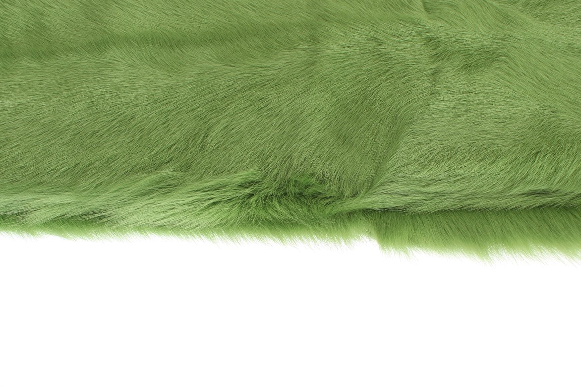 Dolce & Gabbana Elegant Green Fur Shoulder Wrap Scarf