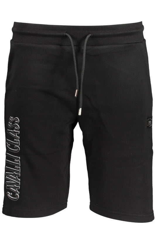 Cavalli Class Black Cotton Men Sports Trouser