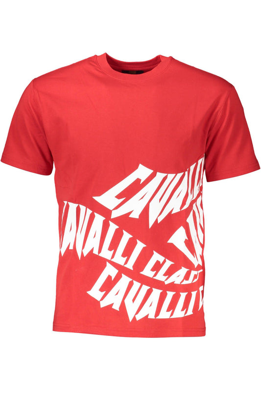 Cavalli Class Red Cotton Men T-Shirt