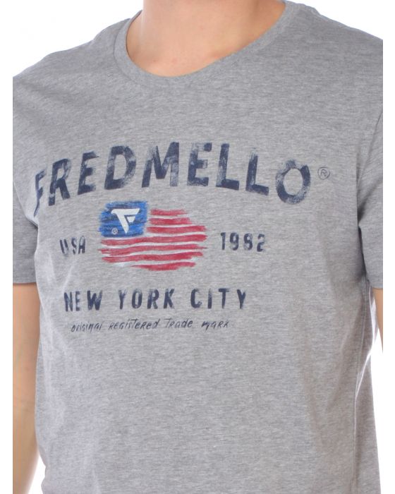 Fred Mello Essential Grey Melange Cotton Tee