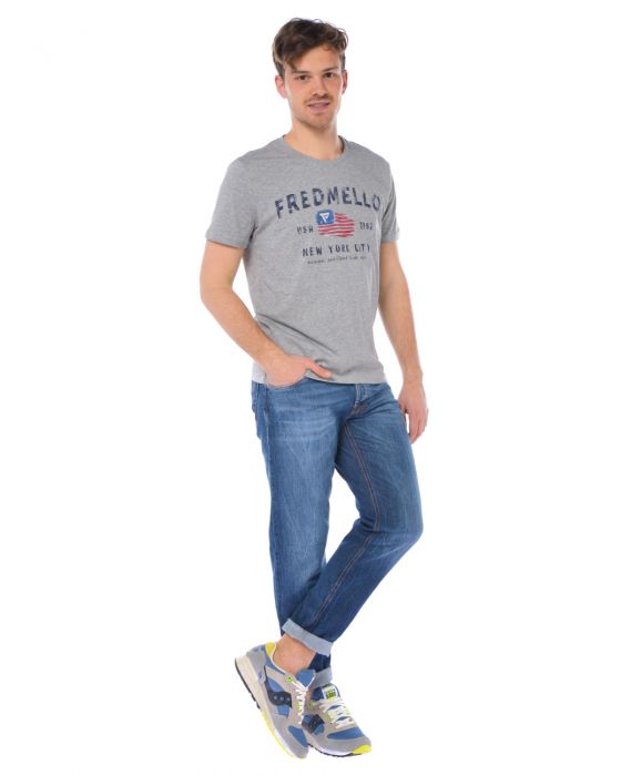 Fred Mello Essential Grey Melange Cotton Tee