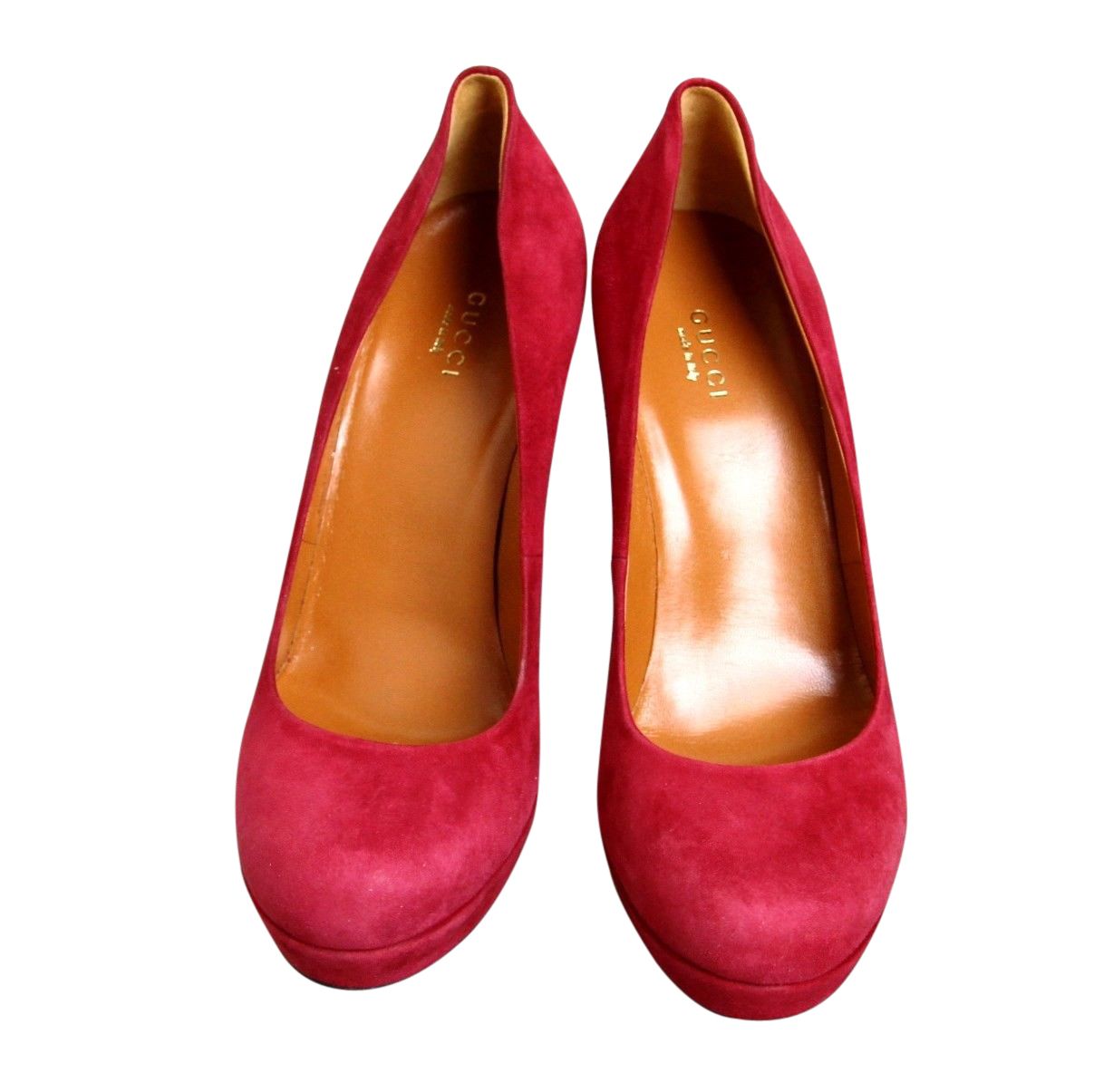 Gucci Women's Raspberry Suede Platform Pump Shoes