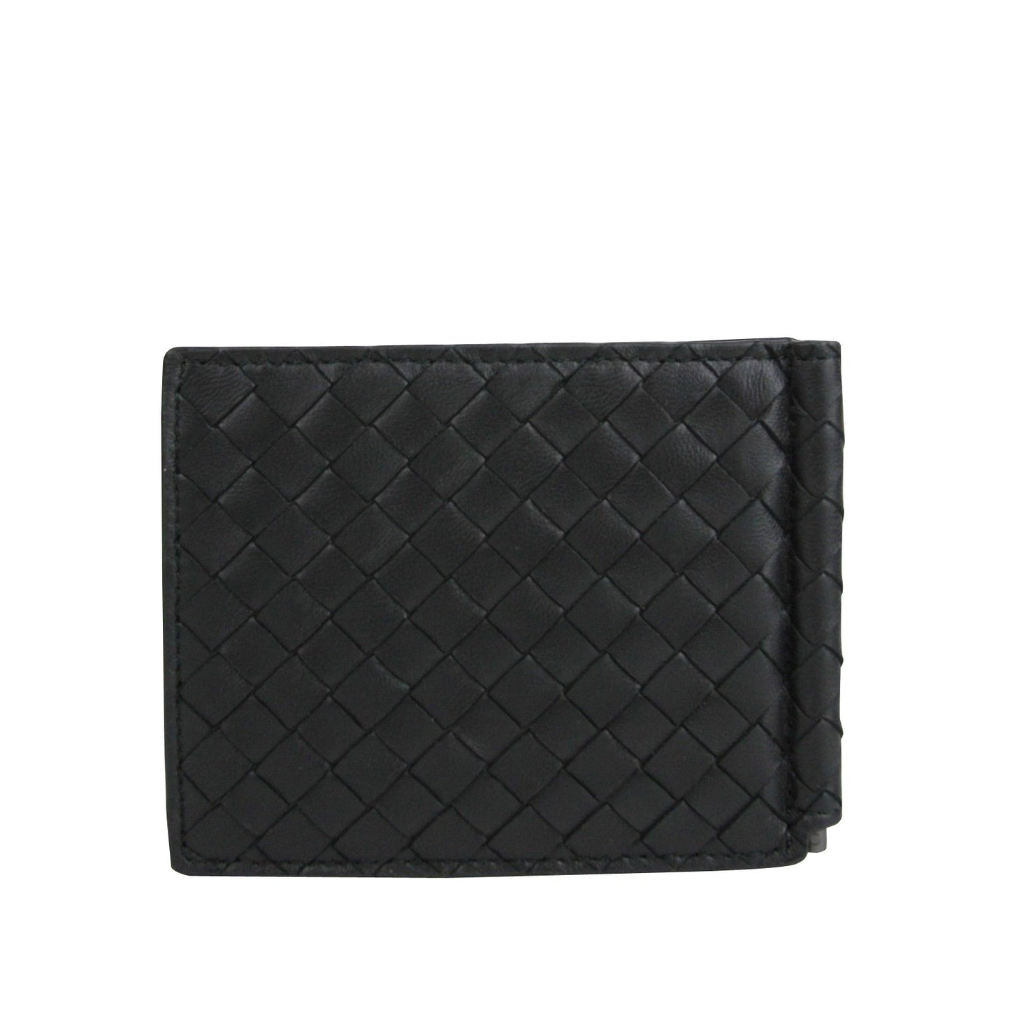 Bottega Veneta Men's Intercciaco Black Leather Intercciaco Woven Wallet