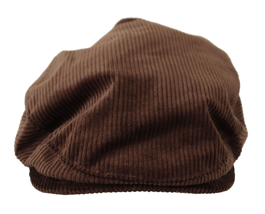 Dolce & Gabbana Elegant Cotton Newsboy Hat in Rich Brown