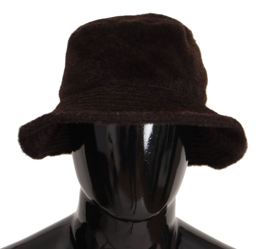 Dolce & Gabbana Elegant Alpaca Wool Brown Bucket Hat