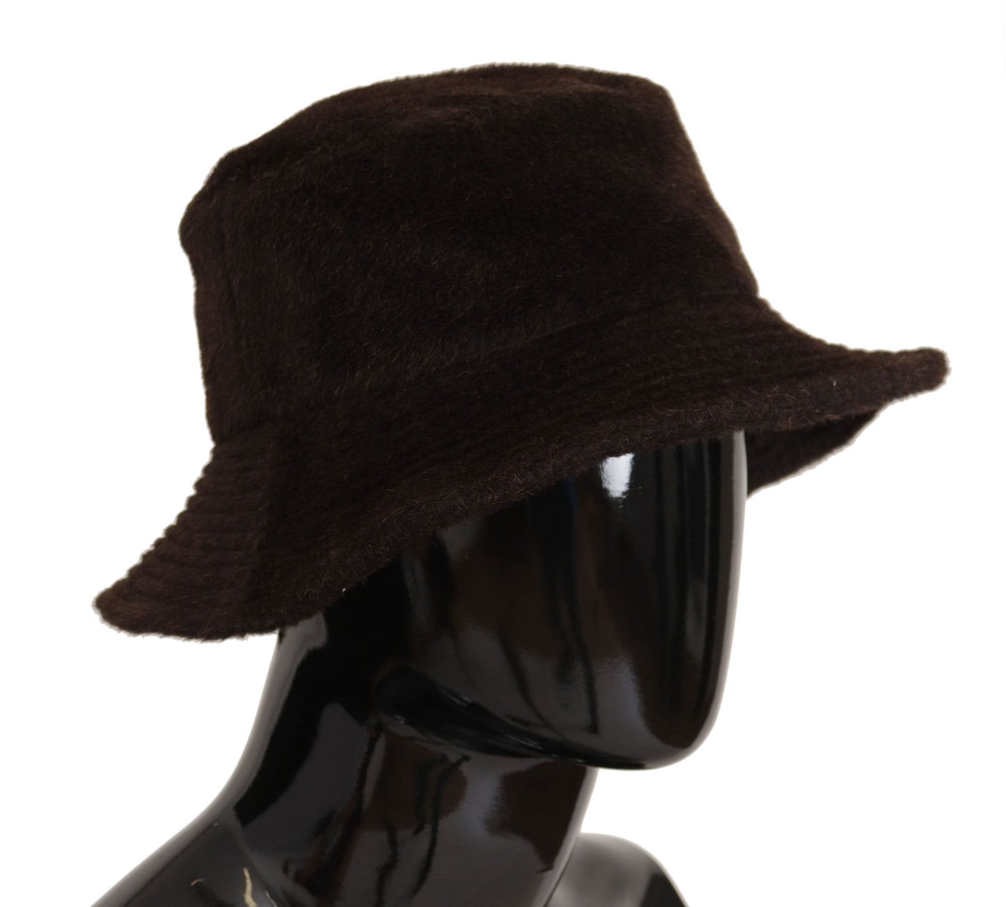 Dolce & Gabbana Elegant Alpaca Wool Brown Bucket Hat