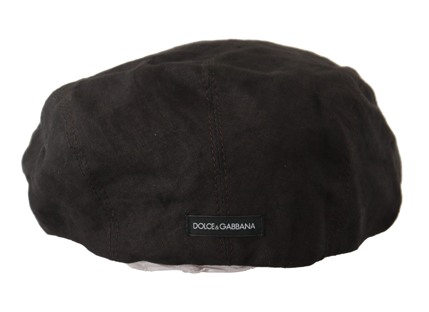 Dolce & Gabbana Brown Flax Newsboy Cap - Italian Craftsmanship