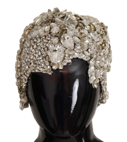 Dolce & Gabbana Elegant Crystal-Encrusted Cloche Hat