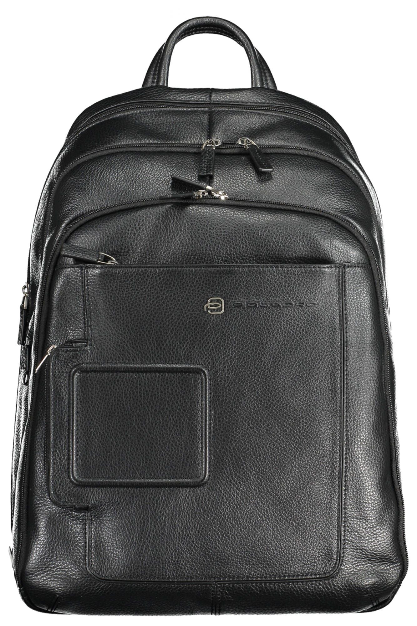 Piquadro Black Leather Men Backpack