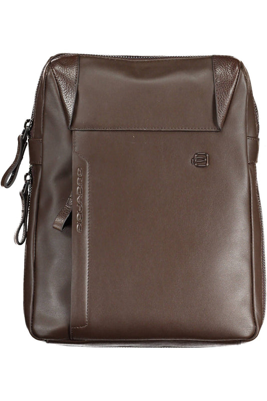 Piquadro Brown Leather Men Shoulder Bag