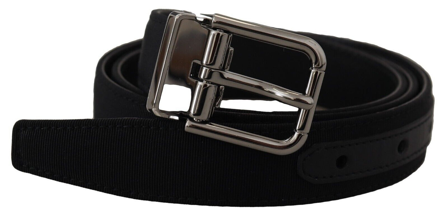 Dolce & Gabbana Elegant Black Leather Belt with Metal Buckle