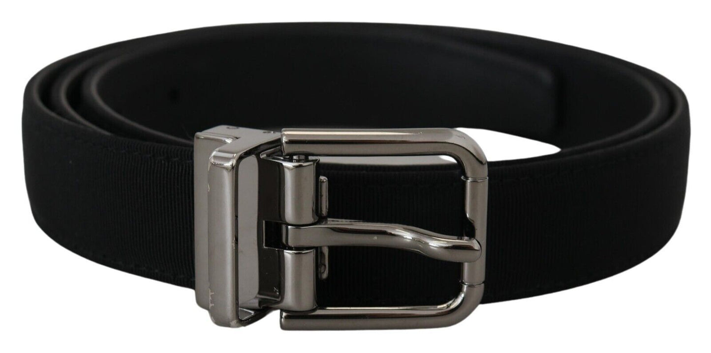 Dolce & Gabbana Elegant Black Leather Belt with Metal Buckle