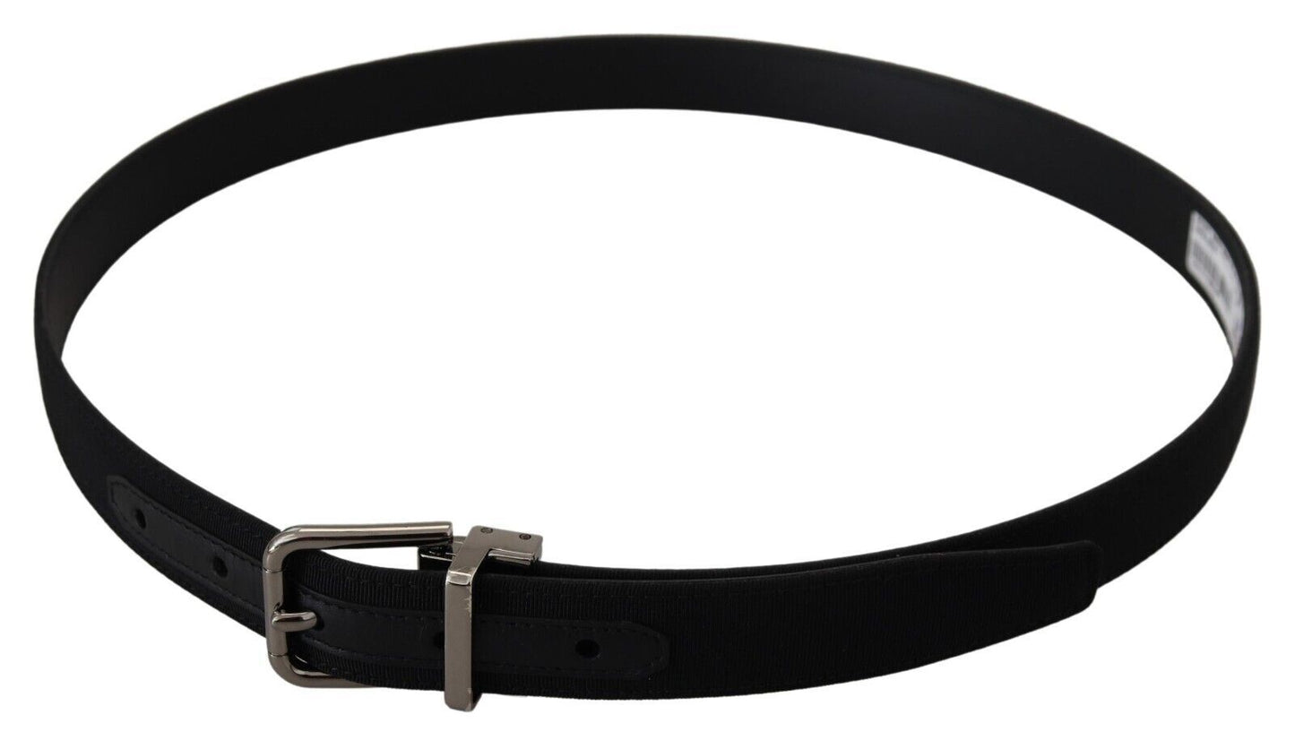 Dolce & Gabbana Elegant Black Leather Belt with Metal Buckle