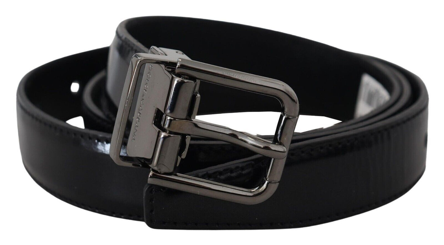 Dolce & Gabbana Elegant Leather Belt with Metal Buckle