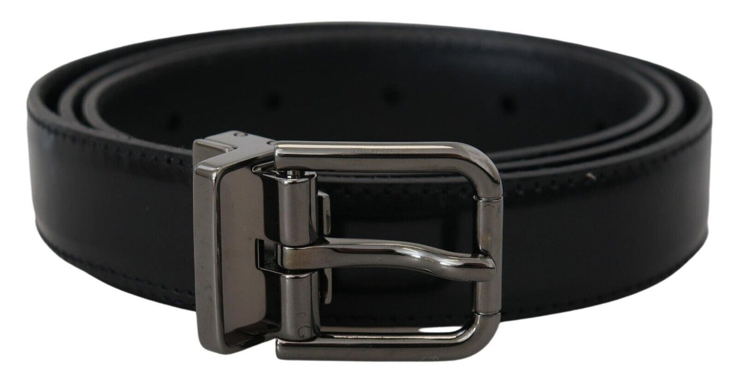 Dolce & Gabbana Elegant Leather Belt with Metal Buckle