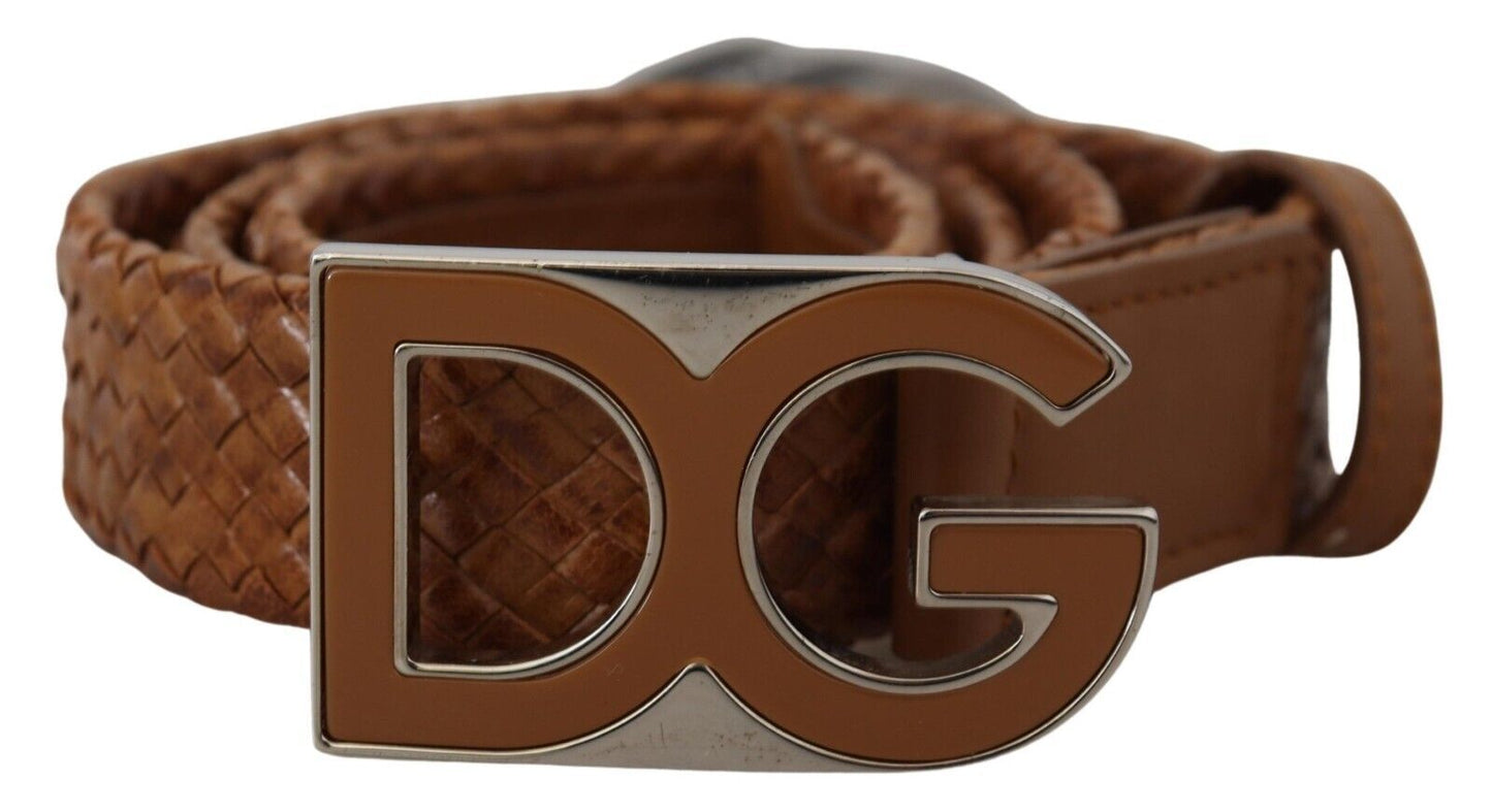 Dolce & Gabbana Elegant Leather Belt with Signature Buckle