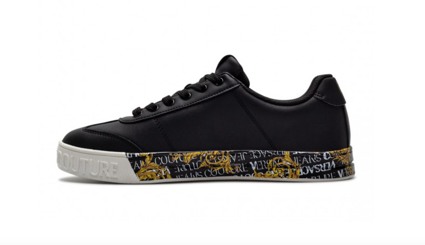 Versace Jeans Opulent Leather Sneakers with Signature Accents