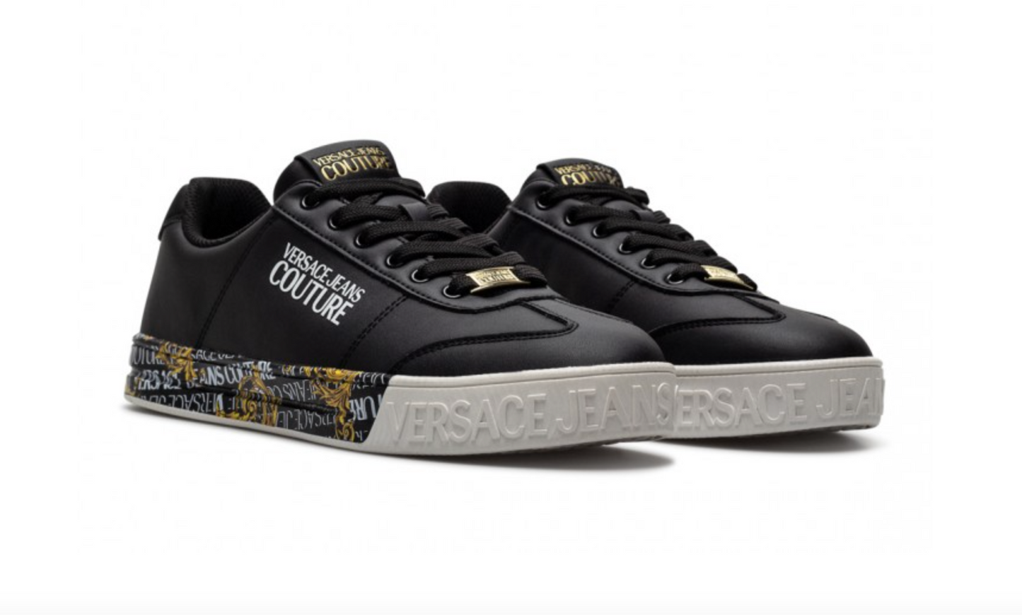 Versace Jeans Opulent Leather Sneakers with Signature Accents