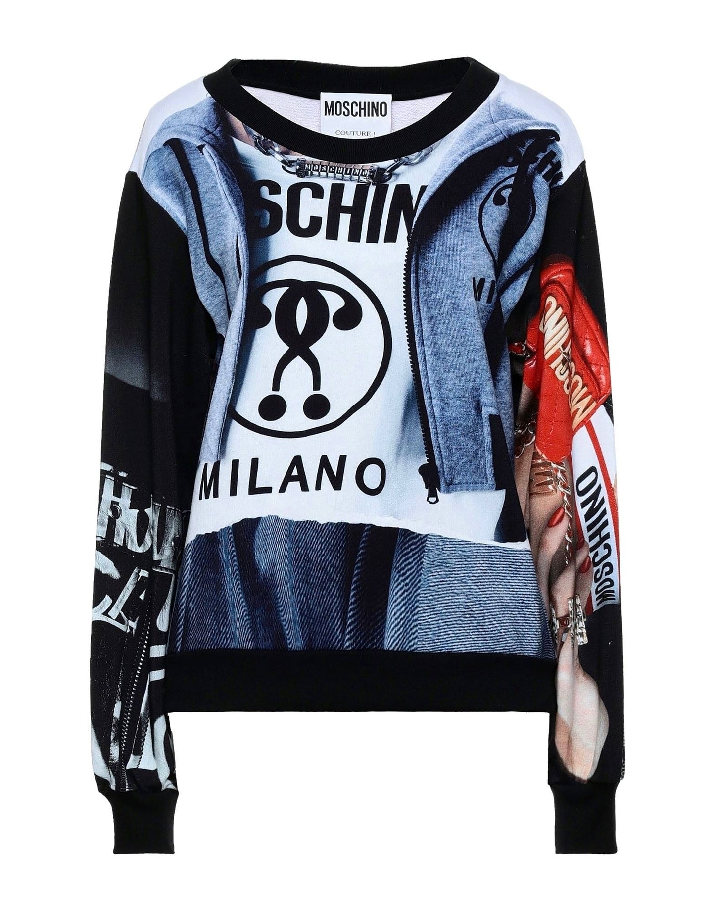 Moschino Couture Chic Printed Cotton Crewneck Sweatshirt