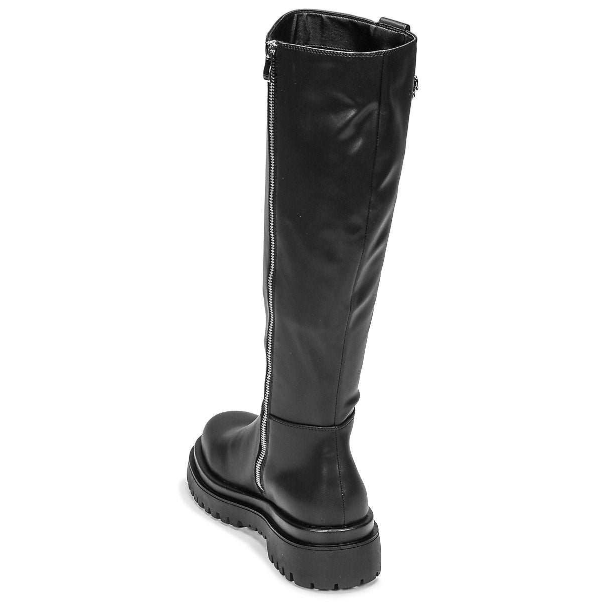 Versace Jeans Baroque Buckle Black Knee-High Boots