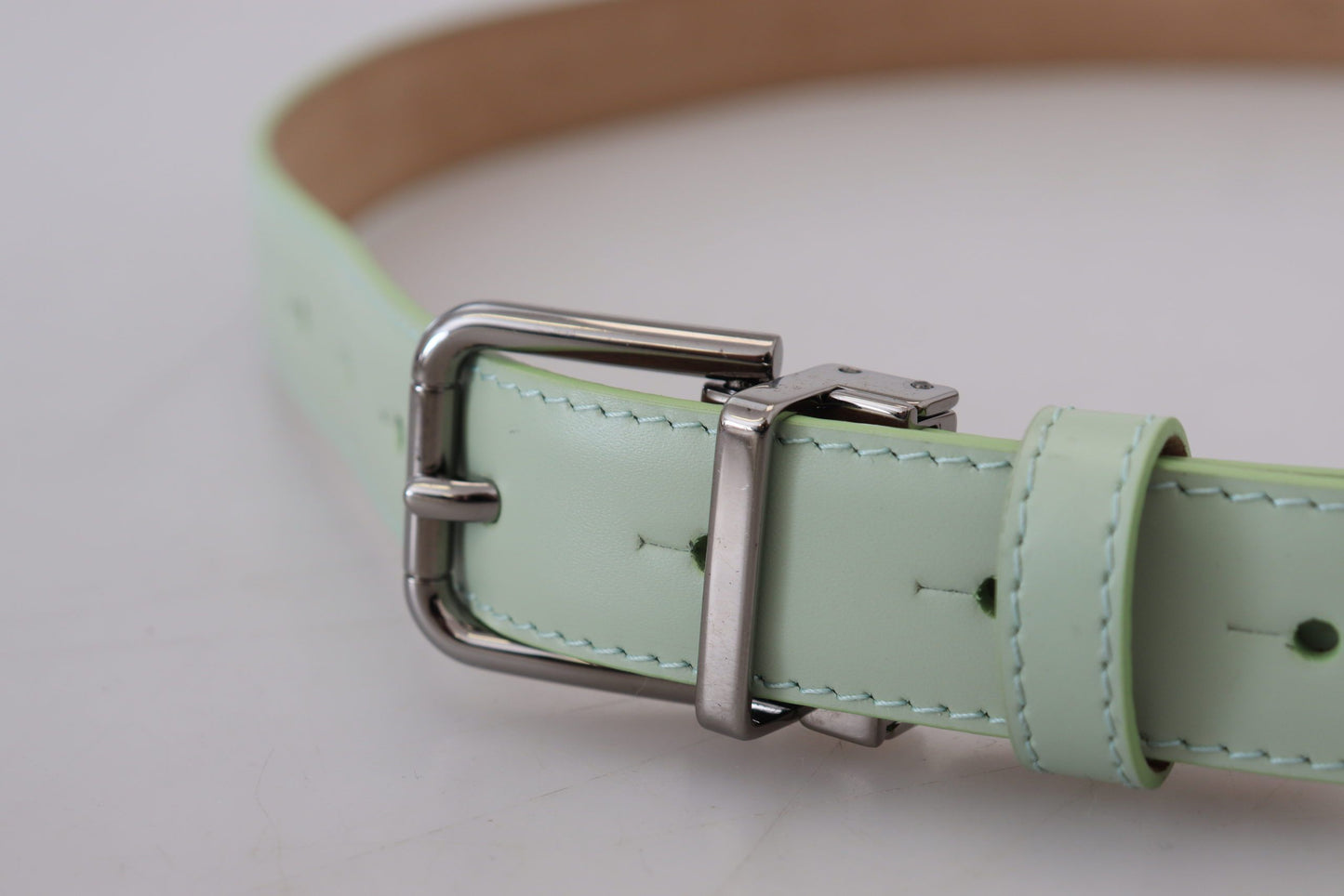 Dolce & Gabbana Elegant Mint Green Leather Belt