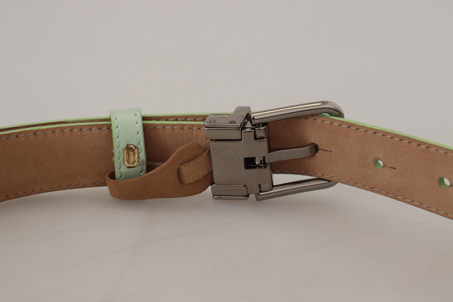 Dolce & Gabbana Elegant Mint Green Leather Belt